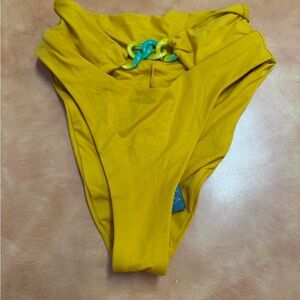 Soluna Swim Yellow Bikini Bottom with Chain Detail